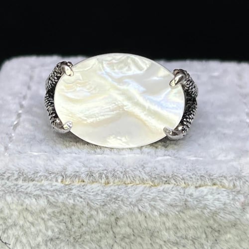 خاتم ملكي مخالب صدفي فضه عيار 925