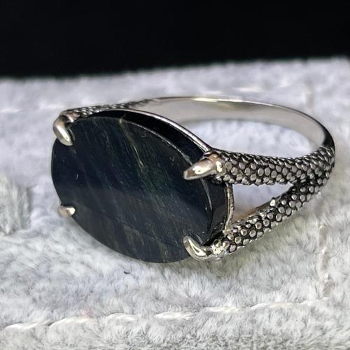 خاتم ملكي مخالب اسود فضه عيار 925