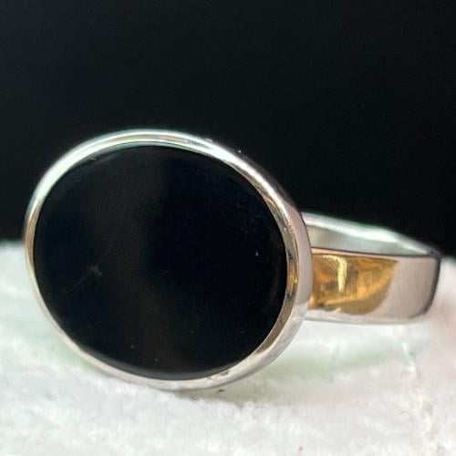 خاتم ملكي فضه بيضاوي اسود عيار 925