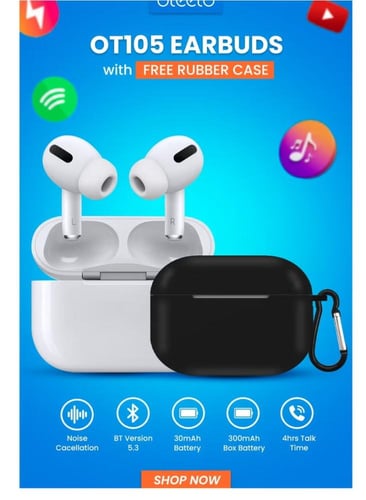 سماعة بلوتوث لاسلكية Oteeto OT105 مع جودة صوت عالي...