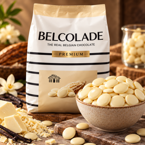 حبيبات الشوكولاتة البيضاء البلجيكية Belcolade Prem...