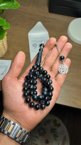 سبحة بكلايت كحلي منقط (مجرة) مع طربزون معدني فاخر