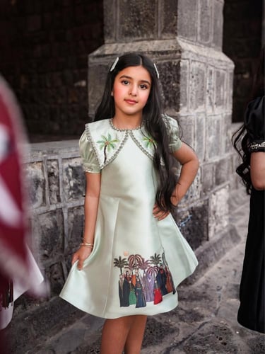 فستان بناتي لليوم الوطني 95 - أناقة سعودية أصيلة م...