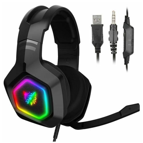 K10 سماعة ألعاب 7.1 بإضاءة RGB وميكروفون عازل للضو...