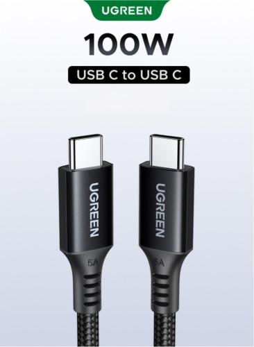 UGREEN كابل USB-C إلى USB-C مضفر 100W بطول 1 متر -...