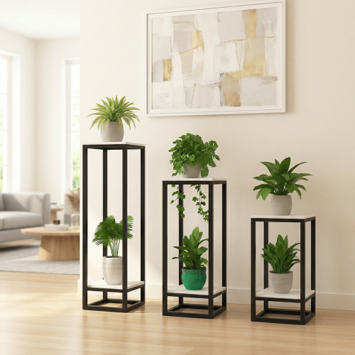 طقم حامل خشب مودرن بسطح بديل رخام لجمال الديكور