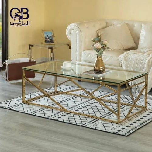 طاولة قهوة ذهبية ( 5 قطع أو 7 قطع)