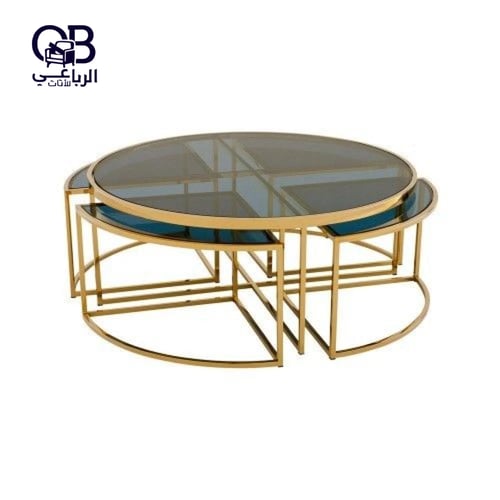 طقم طاولات دائرية 5 قطع متداخلة