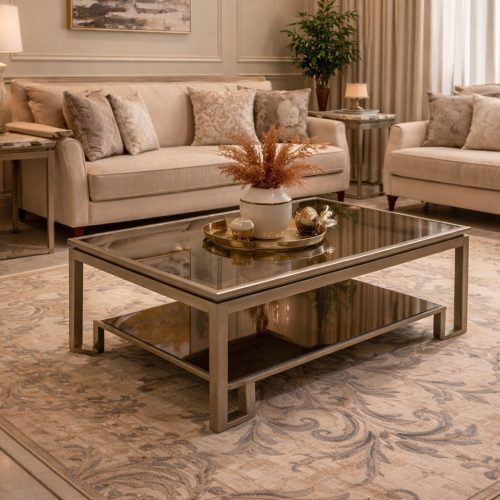 طقم لورة -طقم طاولات ذهبي تفصيل5 قطع