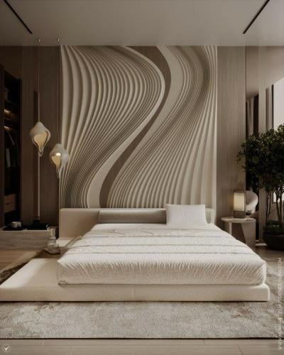 لوح فني جداري 3D بألوان دافئة تناسب جميع الديكورات