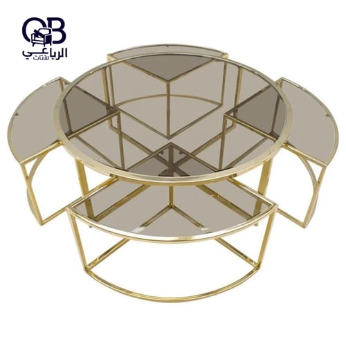 طقم طاولات دائرية 5 قطع متداخلة