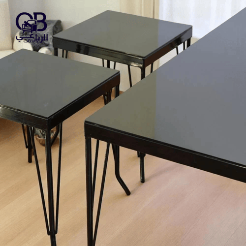 طقم طاولة ضيافة مستطيل أعمدة محفوفة 5 قطع أو 7 قطع