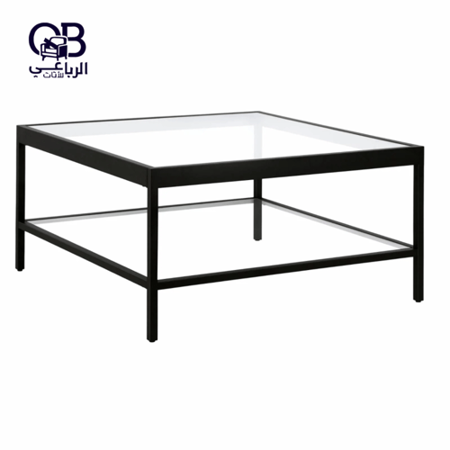 طاولة مربعة للضيافة دورين معدن وزجاج
