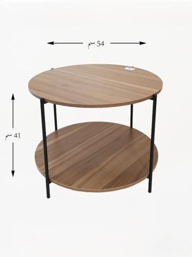 طاولة خدمة خشب دائري بمعدن أسود دورين