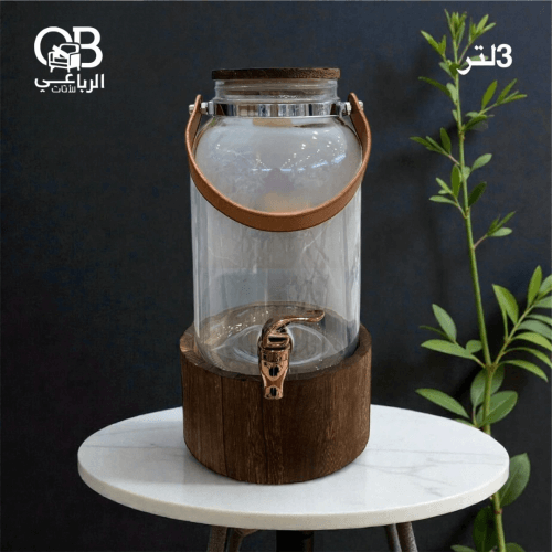 موزع عصائر سعة 3لتر مع حامل خشبي