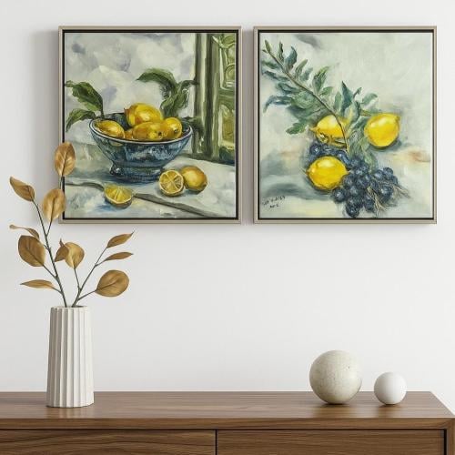 Two oil paintings on canvas suitable for modern decor, each measuring 30*30.