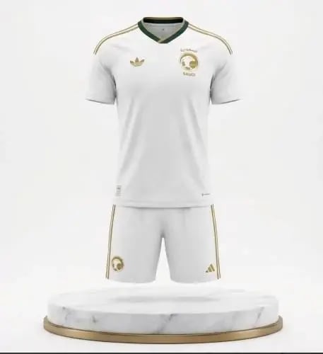 طقم المنتخب السعودي الابيض الجديد 2026