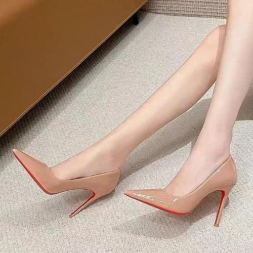 "حذاء نسائي صيفي 2025 بكعب عالي مدبب