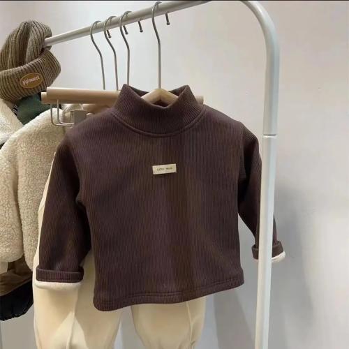 الأطفال الخريف الشتاء نصف الرقبة العالية البلوز طو...