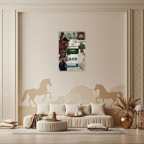 لوحة بطابع اليوم الوطني السعودي