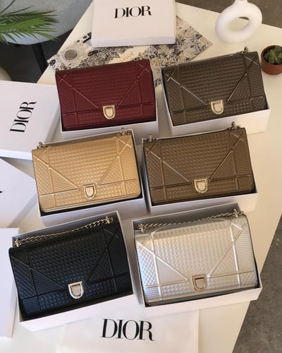 حقيبة ديور ديوراما - أسود لامع | Dior Diorama Bag...