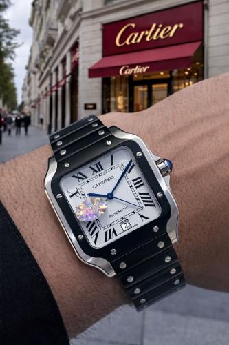 ساعة كارتير سانتوس Cartier Santos (نظام بطارية) -...