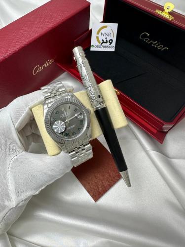 ساعة رولكس ديت جست (بطارية) + قلم كارتير مجاناً -...