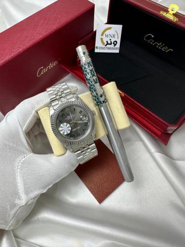 ساعة رولكس ديت جست (بطارية) + قلم كارتير مجاناً -...