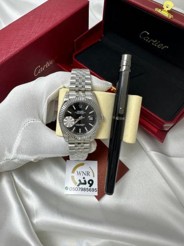 ساعة رولكس ديت جست (بطارية) + قلم كارتير مجاناً -...