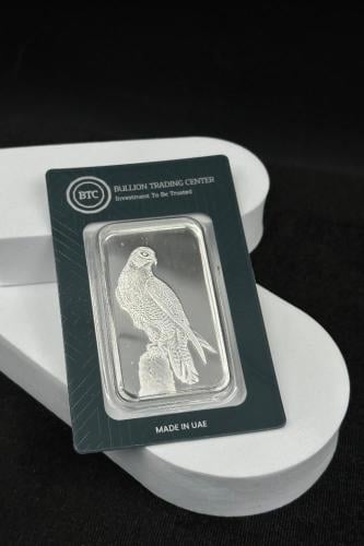 100 جرام فضة علي شكل صقر من شركة BTC
