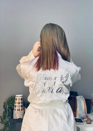 روب حرير للعروس او الميك أب