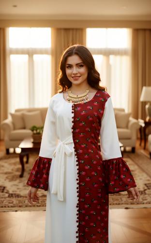 فستان شالكي نسائي وبناتي– تصميم مميز