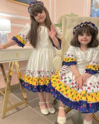 فستان بناتي بالاسم طبقات شالكي