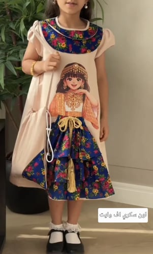 فستان بناتي قرقيعان رمضان بعدة الوان
