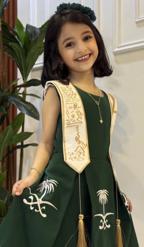 فستان اليوم الوطني مع السيف والاسم