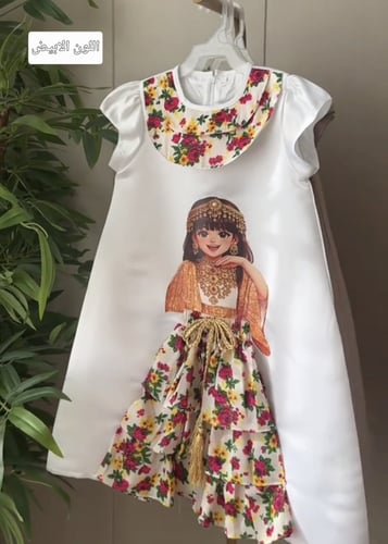 فستان بناتي قرقيعان رمضان بعدة الوان