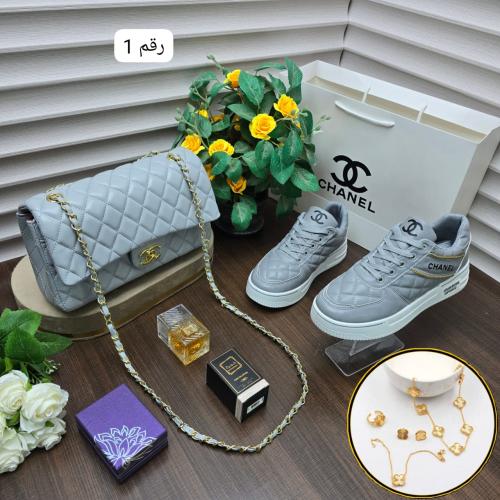 طقم شنطة شانيل مع شوز مع نظاره مع عطر