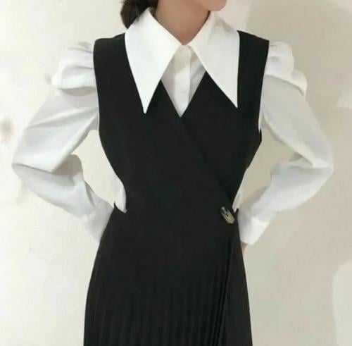 مريول كحلي ثنوي تفصيل