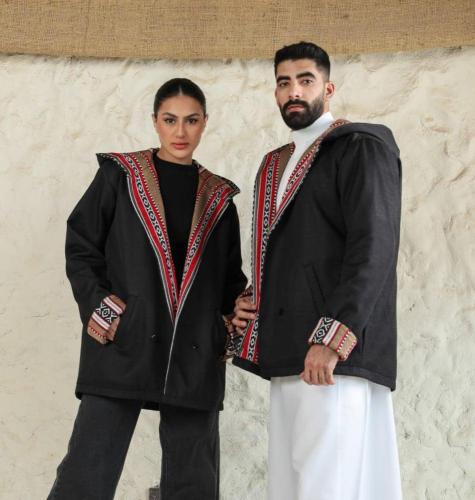 جاكيت رجالي ونسائي بنقش السدو