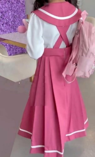 جديدنا مريول مدرسي 2025 لون وردي تفصيل