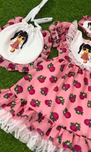 طقم كامل فستان رمضان قرقعان بناتي