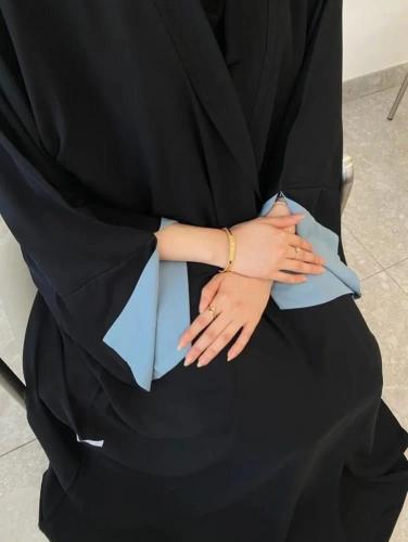 عباية شتوي جوخ مع اكمام سماوي