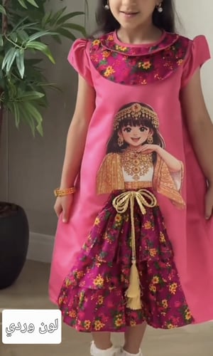 فستان بناتي قرقيعان رمضان بعدة الوان