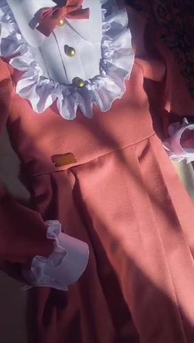 مريول مدرسي ابتدائي وردي غامق تفصيل