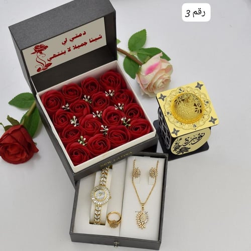 طقم ساعة سهرات فصوص زركون