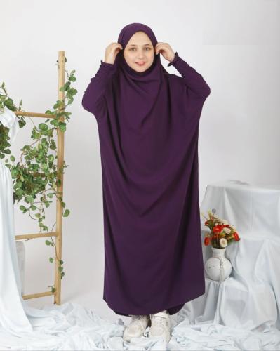 طقم صلاة بناتي بقطعة واحدة - بنفسجي