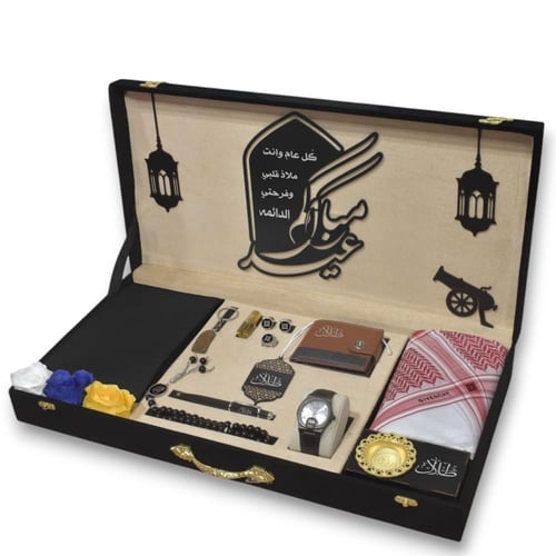 بوكس العيد الرجالي الفاخر | قماش وشماغ مع إكسسوارا...