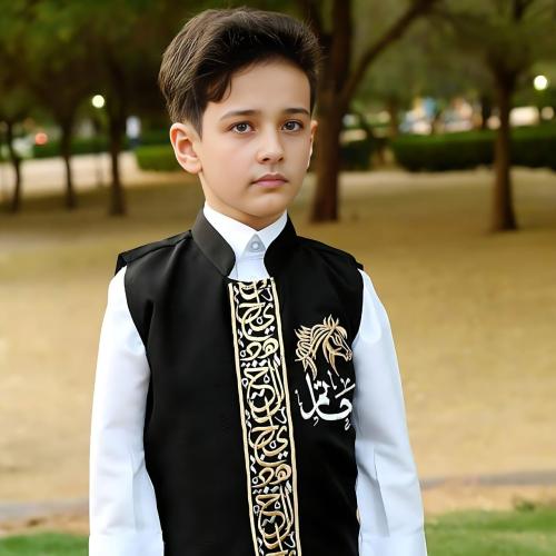 سديري ولادي بتطريز ذهبي | زخارف ملكية وتخصيص الاسم