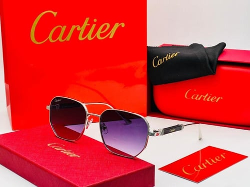 نظارة شمسية رجالية بإطار معدني - عدسات متدرجة (بنف...