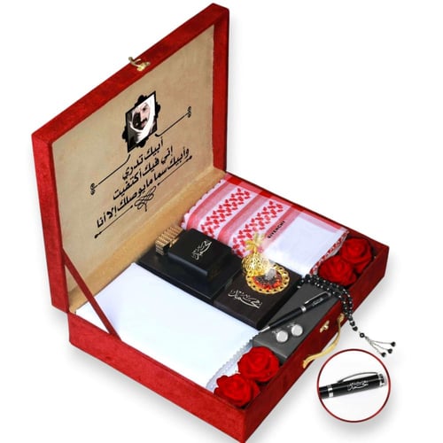 هدية صيفية فاخرة للرجال | شماغ وقماش مع كتابة اسم